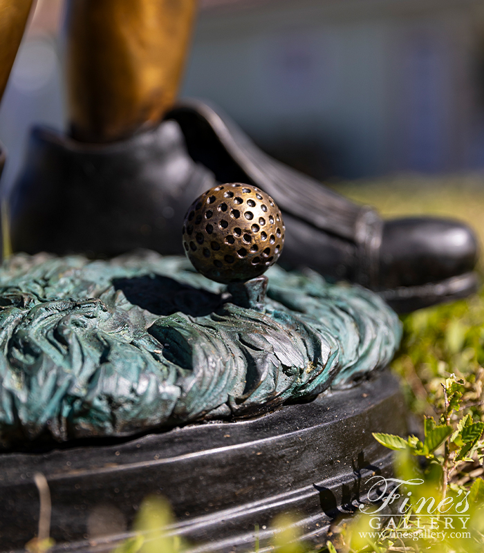 Bronze Statues  - Child Golfer Swings Dads Club - BS-1744